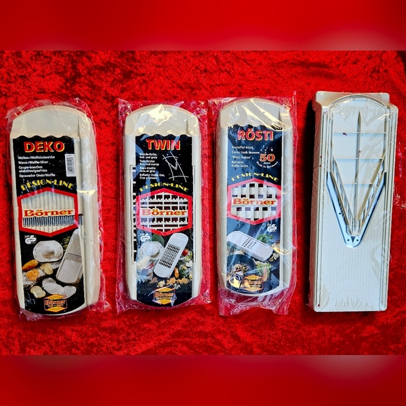 Set 4 four Borner Börner Deco Wave Twin Grater Rosti Swiss Hash Browns Germany - Picture 1 of 16